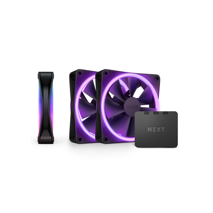 NZXT F120 RGB DUO Triple Pack Ventilador 12 cm Negro 3 piezas RF-D12TF-B1 NZXT F120 RGB DUO Triple Pack Ventilador 12 cm Negro 3 piezas RF-D12TF-B1