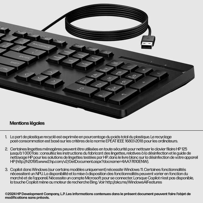HP Teclado con Cable 125 NOR para Productividad Diaria 8