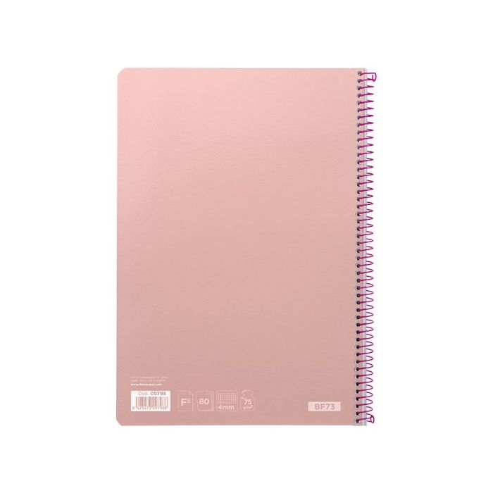 Cuaderno Espiral Liderpapel Folio Witty Tapa Dura 80H 75 gr Cuadro 4 mm Con Margen Color Rosa 5 unidades 4