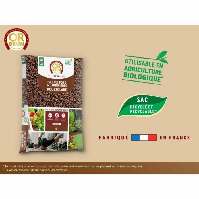 Or Brun OBRPPOU6U Mulch de Puzolana Marrón Dorado para Protección de Plantas - 6L 4