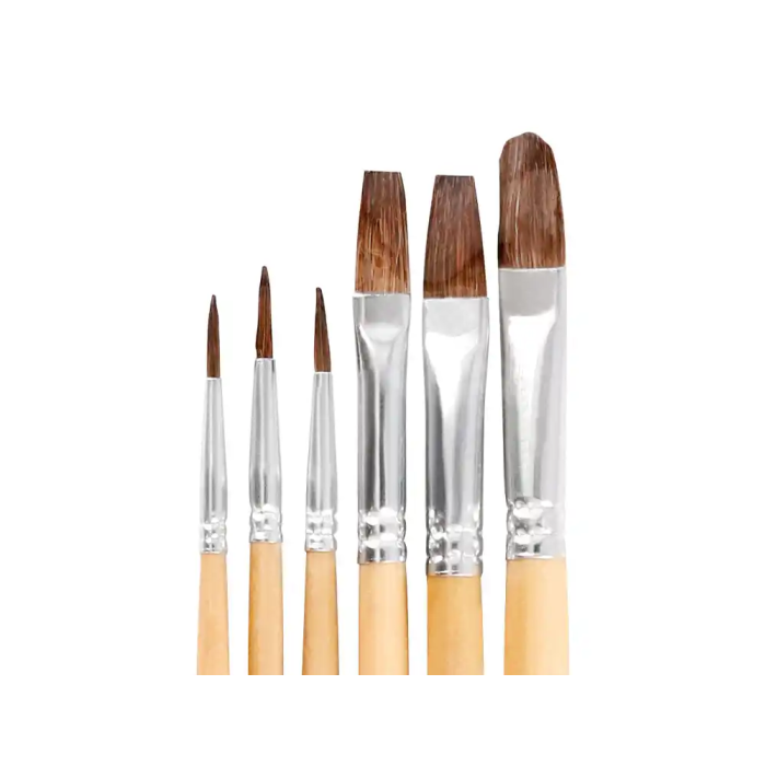 Liderpapel Pinceles de pelo de cerda, puntas surtidas, bolsa de 6 unidades, certificado FSC 4