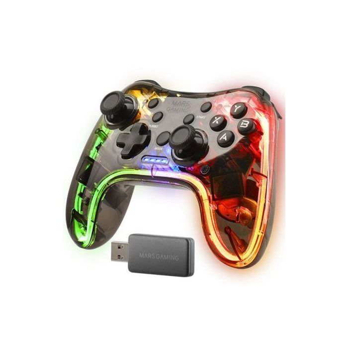 Mars Gaming MGP-24 Gamepad Inalámbrico 2.4GPRO RGB Translúcido Vibración Háptica Dual Multiplataforma PC PS3 PS4 XBOX Mars Gaming MGP-24 Gamepad Inalámbrico 2.4GPRO RGB Translúcido Vibración Háptica Dual Multiplataforma PC PS3 PS4 XBOX