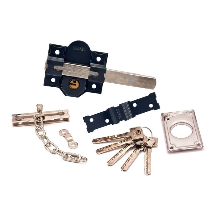 Cerrojo de seguridad Micel crr11 86l/50 mm Acero Gris 50 mm Sobreponer 4 Cerrojo de seguridad Micel crr11 86l/50 mm Acero Gris 50 mm Sobreponer 4