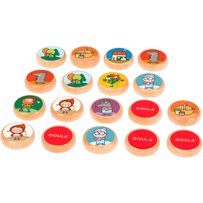 Goula Juego Didáctico Memo Caperucita Roja Juego de Memoria con Personajes de Madera 5