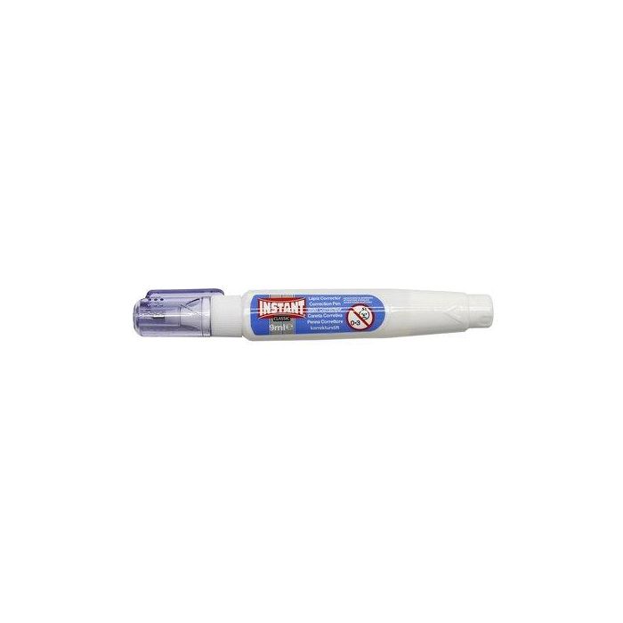 Corrector Liquido Boligrafo Instant 9 Ml Punta Metal 12 unidades