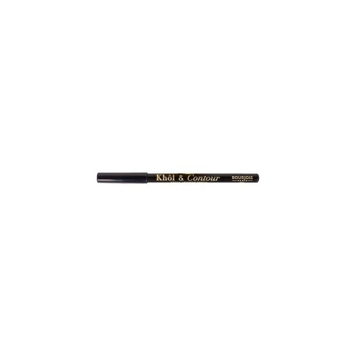 Bourjois #002 KHÔL & CONTOUR Eye Pencil Delineador de Ojos 2 en 1 Ultra Black Larga Duración, Apto Lentes de Contacto 1.2g