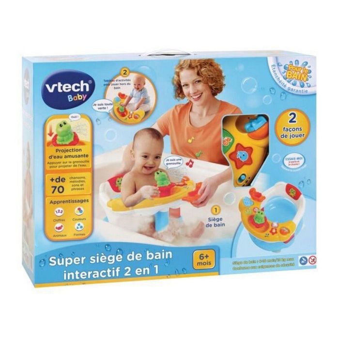 VTech Baby Asiento de Baño Súper Interactivo 2 en 1 y Juguete para Bebés +6 Meses con 4 Botones Luminosos y Rana que Proyecta Agua 1 VTech Baby Asiento de Baño Súper Interactivo 2 en 1 y Juguete para Bebés +6 Meses con 4 Botones Luminosos y Rana que Proyecta Agua 1