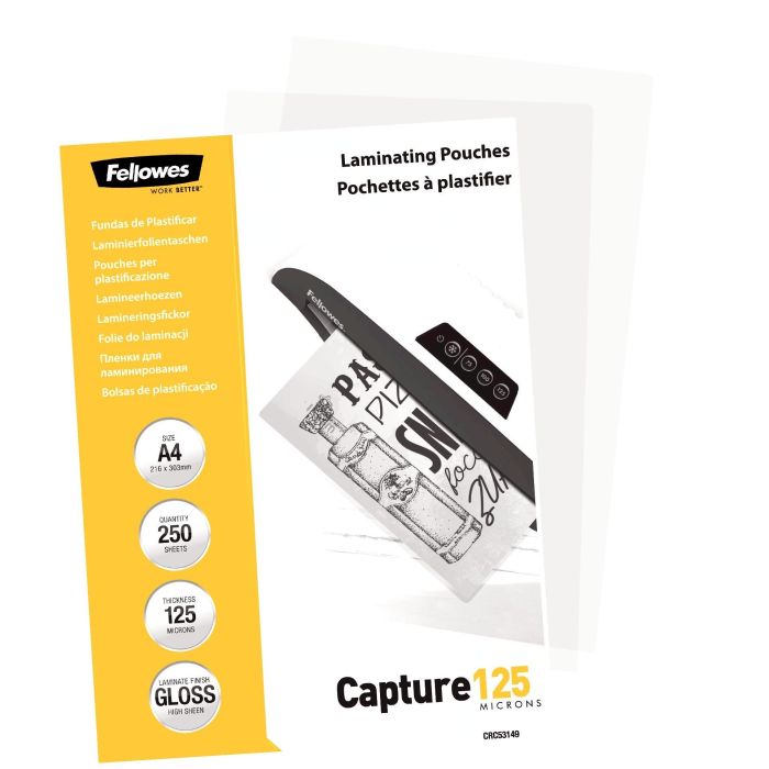 Fellowes Láminas para Plastificar Brillantes A4 125 Micras 250 Unidades 2