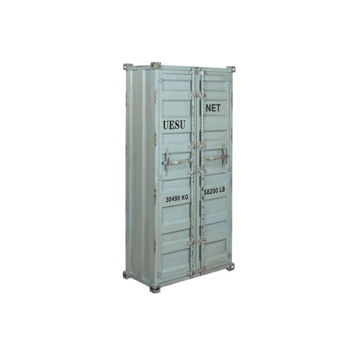 DKD Home Decor Botellero Vintage Estilo Contenedor Azul Celeste Metal y MDF 157.5x76.5x41 cm con 2 Cajones, 2 Puertas, 2 Estanterías DKD Home Decor Botellero Vintage Estilo Contenedor Azul Celeste Metal y MDF 157.5x76.5x41 cm con 2 Cajones, 2 Puertas, 2 Estanterías