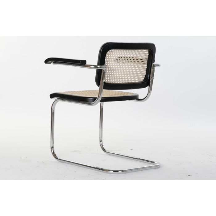 DKD Home Decor Silla Horeca Vintage de Olmo y Ratán con Rejilla, Colores Negro y Natural, Pack de 4 Unidades, Altura Asiento 45 cm 5