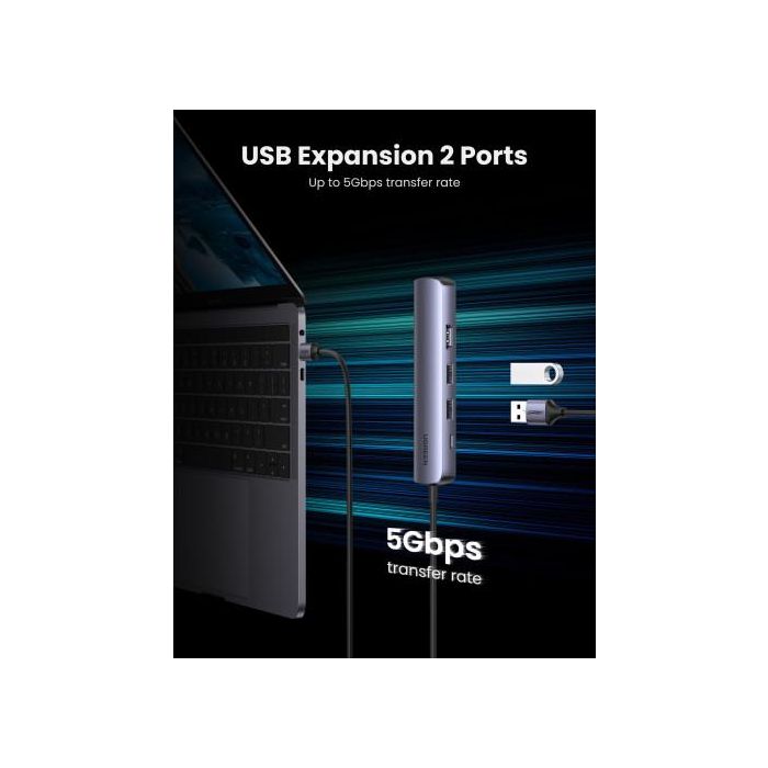 Ugreen 10919 Base para Portátil y Replicador de Puertos Alámbrico Usb 3.2 Gen 1 (3.1 Gen 1) Type-C Gris 5