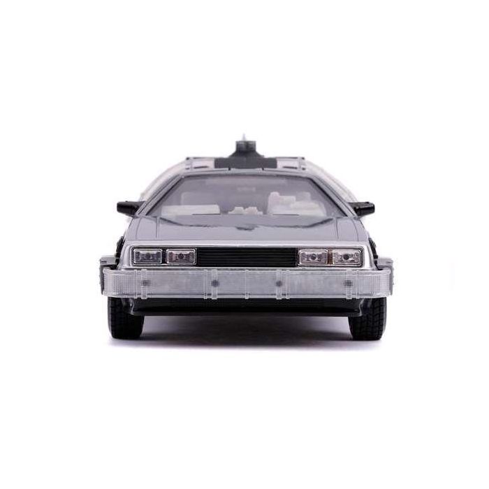 Coche de metal dlorean regreso al futuro ii con luz escala 1:24 30x15x11 cm 10