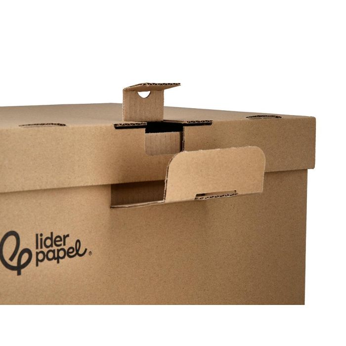 Cajon Contenedor Liderpapel Carton Manual Para 5 Cajas Archivo Def. Folio - 6 Archivadores A-Z 540x410x300 mm 5