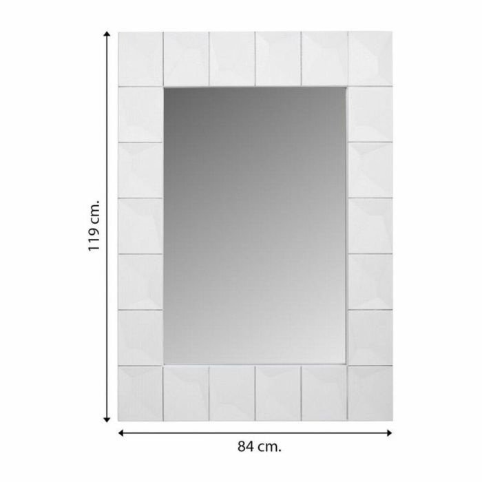 Espejo de pared Alexandra House Living Blanco 4 x 119 x 84 cm Rectangular 2