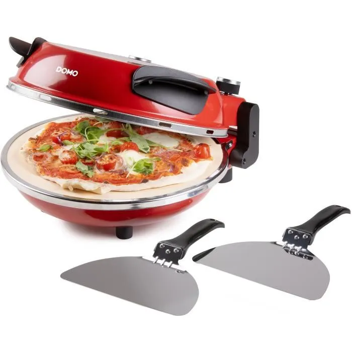 Domo DO9284PZ Horno de Pizza Eléctrico 1200W con Piedra Cerámica - Rojo 3