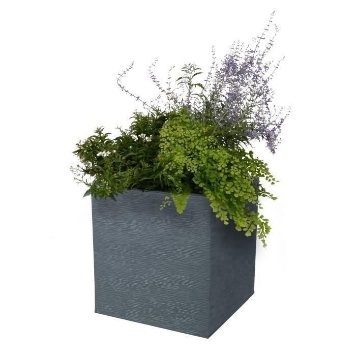 EDA Graphit maceta cuadrada - 39 x 39 x 43 cm - 35 L - gris antracita 2 EDA Graphit maceta cuadrada - 39 x 39 x 43 cm - 35 L - gris antracita 2