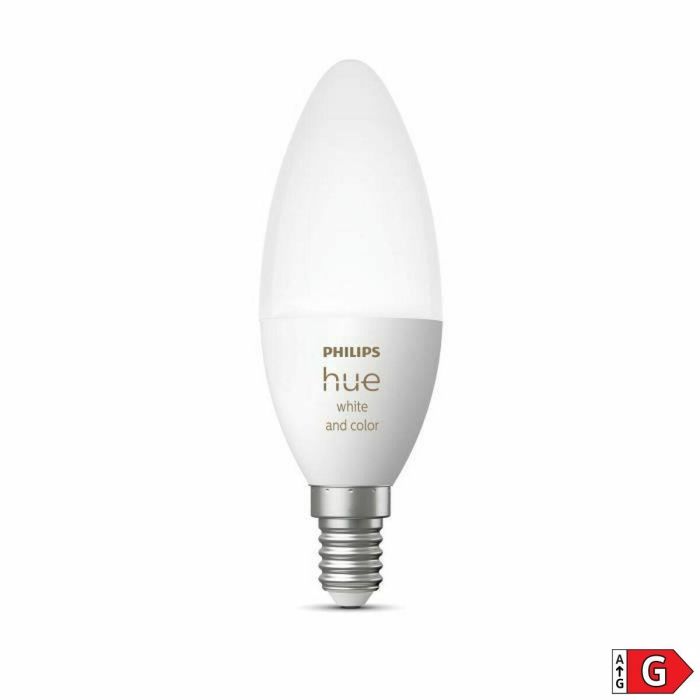 PHILIPS Hue White & Color Ambiance - Bombilla de llama LED inteligente E14 - 5.5W - Compatible con Bluetooth 1 PHILIPS Hue White & Color Ambiance - Bombilla de llama LED inteligente E14 - 5.5W - Compatible con Bluetooth 1