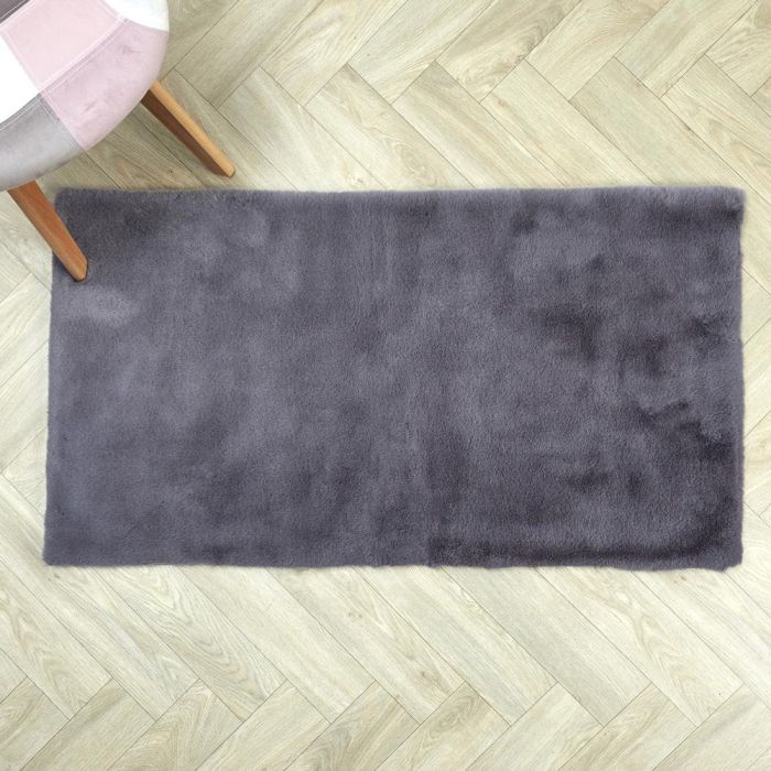 Home Deco Factory Alfombra Gris 110x60 cm Suave Poliéster 3