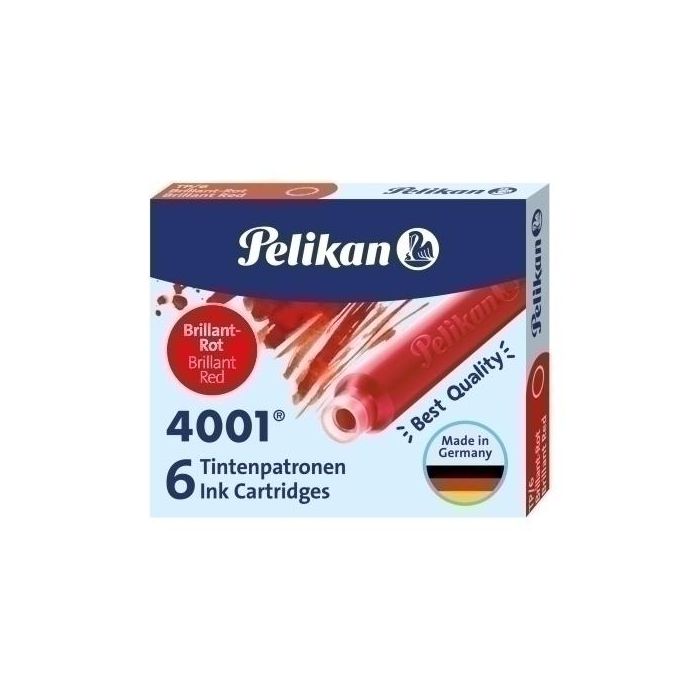 Tinta Estilografica Pelikan Caja 6 Cartuchos Tp/6 Rojo (301192)