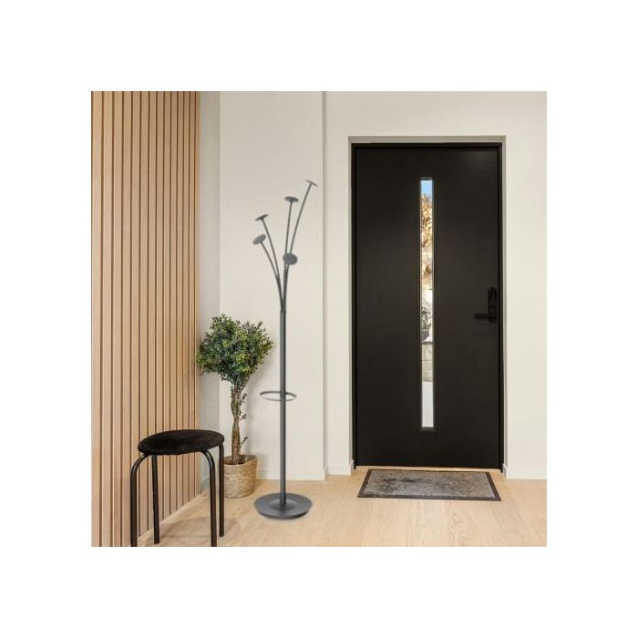 Perchero Pie Alba 5 Colgadores 187X36 Con Paragüero Color Negro 2 Perchero Pie Alba 5 Colgadores 187X36 Con Paragüero Color Negro 2