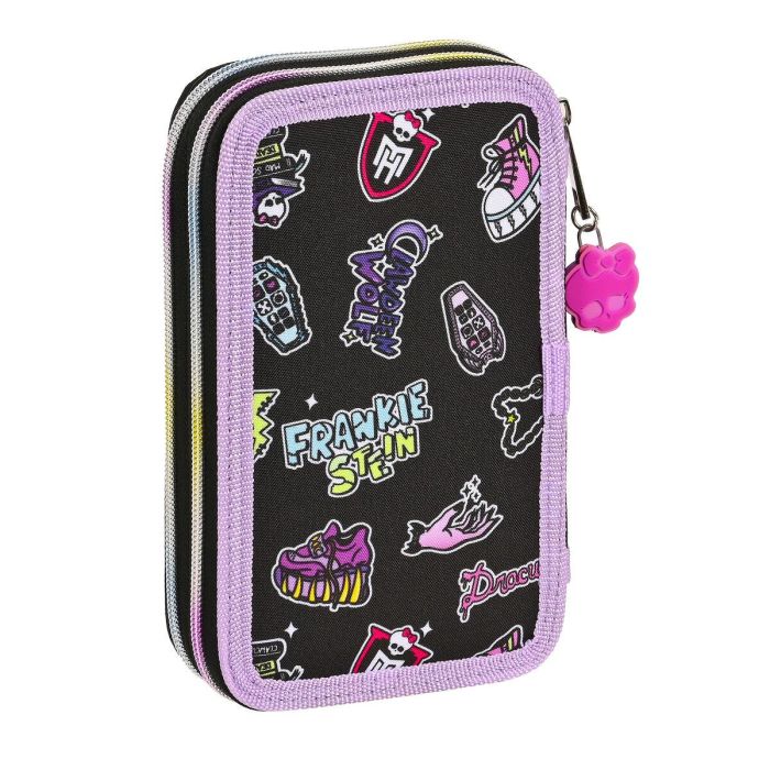 Plumier Doble Monster High Creep Negro 12.5 x 19.5 x 4 cm (28 piezas) 3