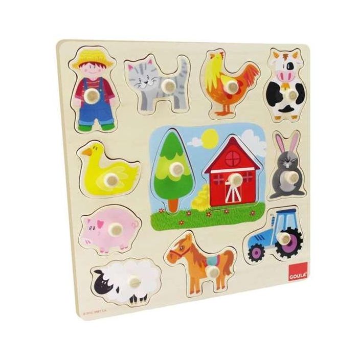 Goula Puzzle Siluetas Granja Madera 12 Piezas 31x30x1.5 cm 3