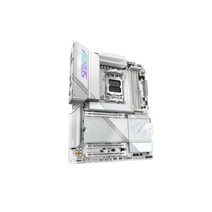 GIGABYTE Placa base X870E AORUS PRO ICE - Compatible con CPUs AMD Ryzen 9000, VRM digital de 16+2+2 fases, hasta 8000MHz DDR5 (OC), 4xM.2 + 4xPCIe 5.0, Wi-Fi 7, LAN 2.5GbE, USB 3.2 Gen 2x2 2 GIGABYTE Placa base X870E AORUS PRO ICE - Compatible con CPUs AMD Ryzen 9000, VRM digital de 16+2+2 fases, hasta 8000MHz DDR5 (OC), 4xM.2 + 4xPCIe 5.0, Wi-Fi 7, LAN 2.5GbE, USB 3.2 Gen 2x2 2