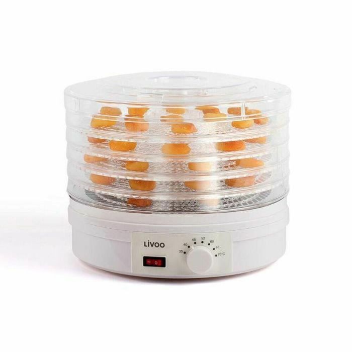 Livoo DOM202 Deshidratador de Alimentos para Frutas y Verduras con Termostato, Ventilación Uniforme y 5 Bandejas Livoo DOM202 Deshidratador de Alimentos para Frutas y Verduras con Termostato, Ventilación Uniforme y 5 Bandejas