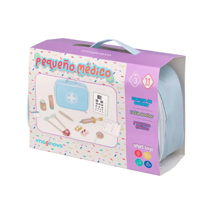 Imaginovo Maletín de Médico Infantil de Madera +3 años, 11 Piezas, Dimensiones 24.5x18x10 cm 6