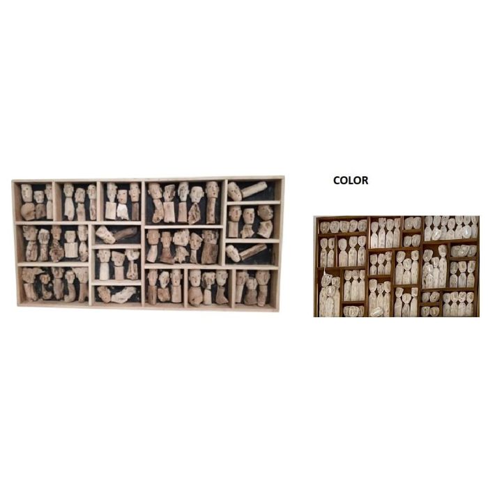 DKD Home Decor Decoración de Pared Madera Teca Estilo Colonial Tribu Blanco 80x40x6 cm