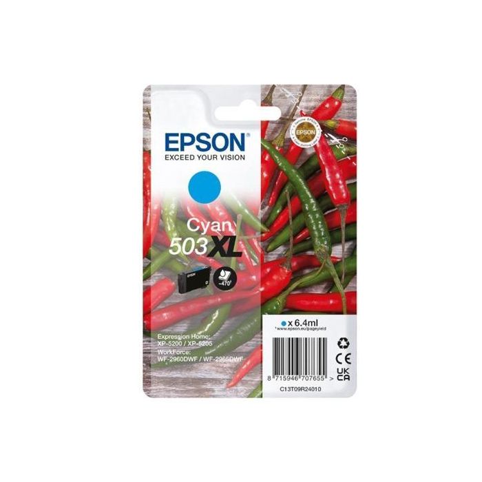 EPSON Cartucho Cian 503XL WF-2960dwf,WF-2965dwf, XP-5205 Pimiento
