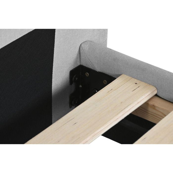 DKD Home Decor Cama Urban Gris Claro 219 x 104 x 170 cm para colchón de 150x200 - Poliéster y Madera 3