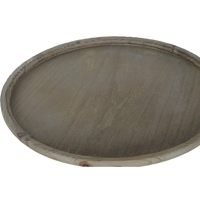 DKD Home Decor Mesita Auxiliar Vintage Negro Natural 60x60x63.5 cm Abeto Metal 1