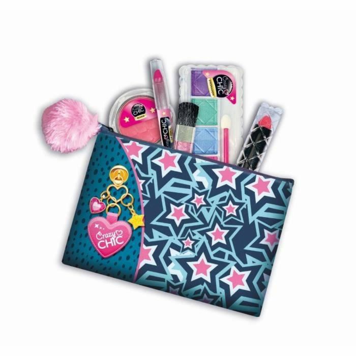 Clementoni Crazy Chic - Pocket de maquillaje lavable - Contiene 5 productos de maquillaje