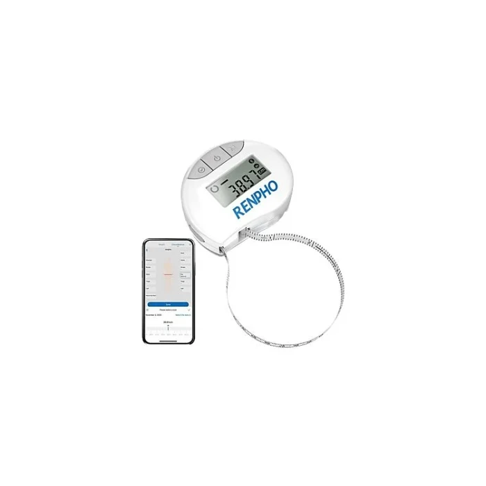 Renpho PEU-R-Y002-BK Cinta Métrica Inteligente con Pantalla Redonda Grande y 3 Modos