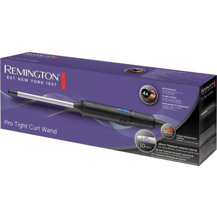 Rizador Remington CI6X10, Revestimiento Pro Tight Curl de 10 mm, protección 4X, perfecto para crear rizos apretados 5