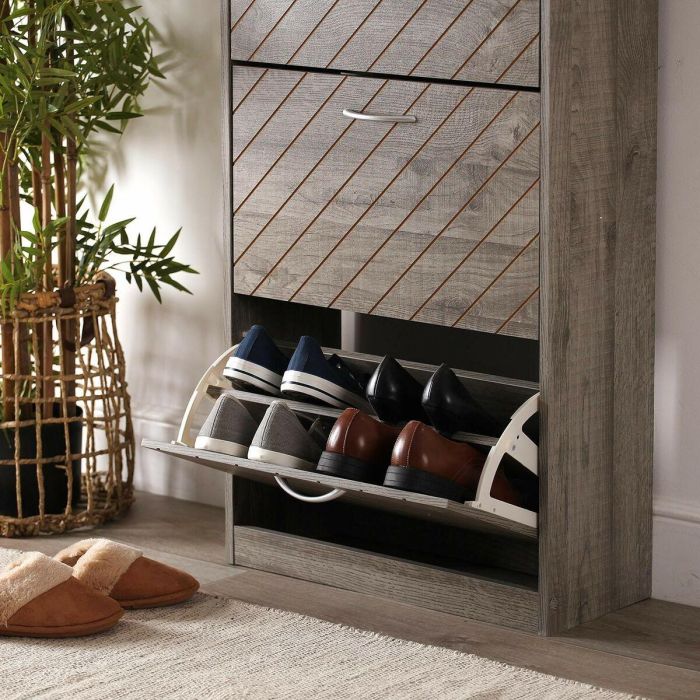 Zapatero Niall 3 Cajones Oscuro Versa 24x57x107 cm Madera MDF 3 Zapatero Niall 3 Cajones Oscuro Versa 24x57x107 cm Madera MDF 3