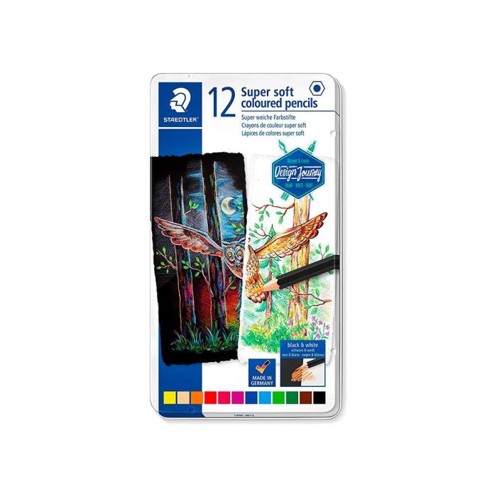 Lapices De Colores Staedtler Super Soft Caja Metal De 12 Colores Surtidos 1