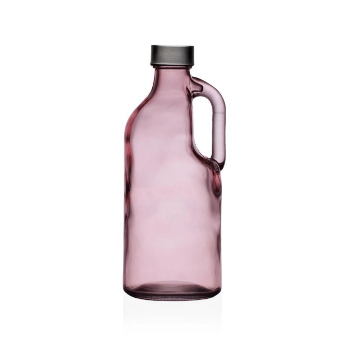 Botella de Agua Versa Rosa Vidrio Aluminio