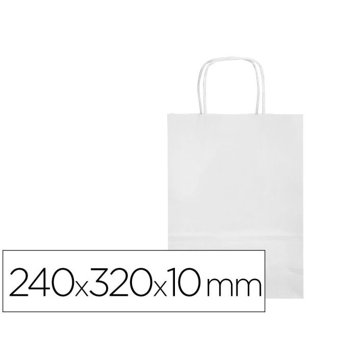 Bolsa Papel Q-Connect Celulosa Blanco S Con Asa Retorcida 240x320x10 mm 25 unidades