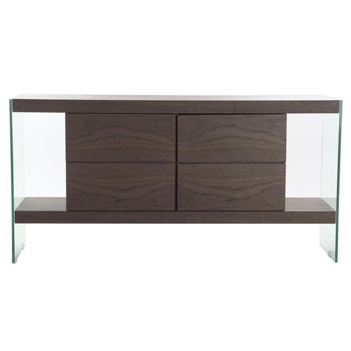Aparador DKD Home Decor Marrón Transparente Cristal Nogal Madera MDF 160 x 45 x 80 cm 3