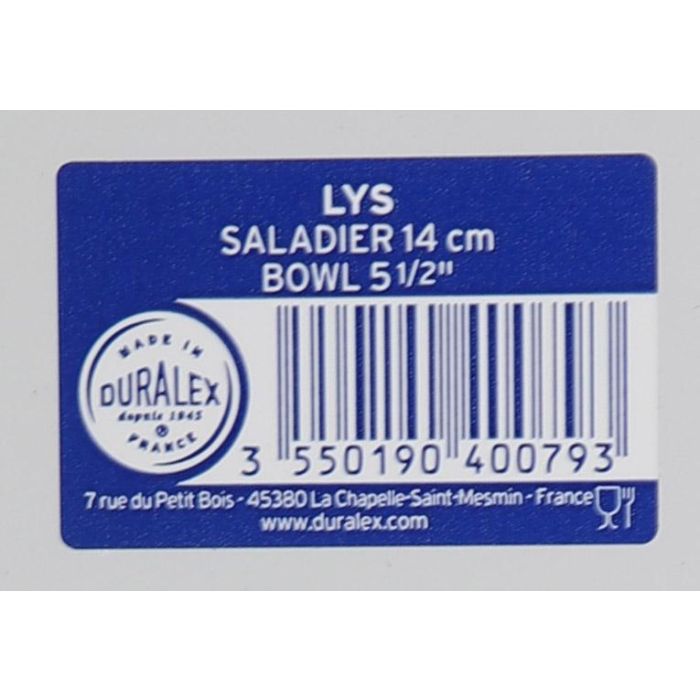 Duralex Bol Ø 14 cm / 50 cl Transparente Colección Lys (72 Unidades)