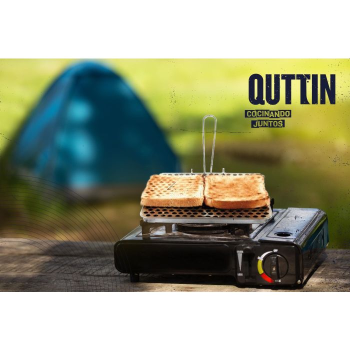 Quttin Tostador de Pan de Acero con Mango Plegable Medidas 20x20x1.2 cm 5