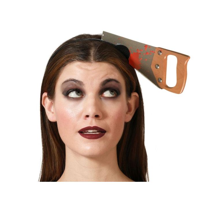 Tiara con Sierra con Sangre Ideal para Disfraz de Mujer Vampiro, Fantasma o Zombie