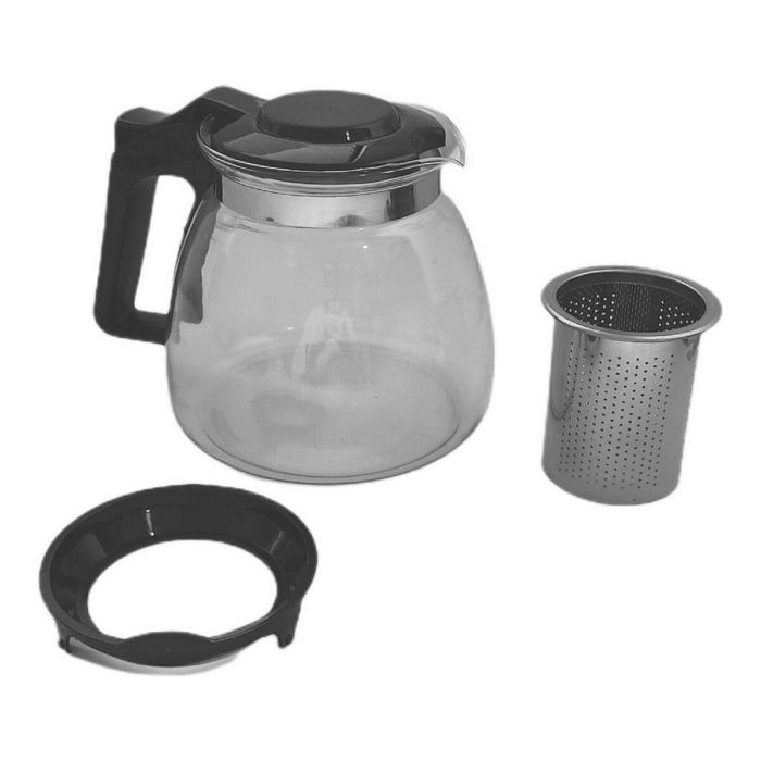 Tetera Negro Transparente Plateado Vidrio Plástico 900 ml 1 Tetera Negro Transparente Plateado Vidrio Plástico 900 ml 1