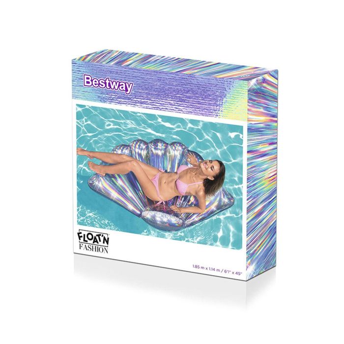 Bestway Colchoneta Hinchable Concha Iridiscente 185x114 cm Playa y Piscina 43414 1 Bestway Colchoneta Hinchable Concha Iridiscente 185x114 cm Playa y Piscina 43414 1