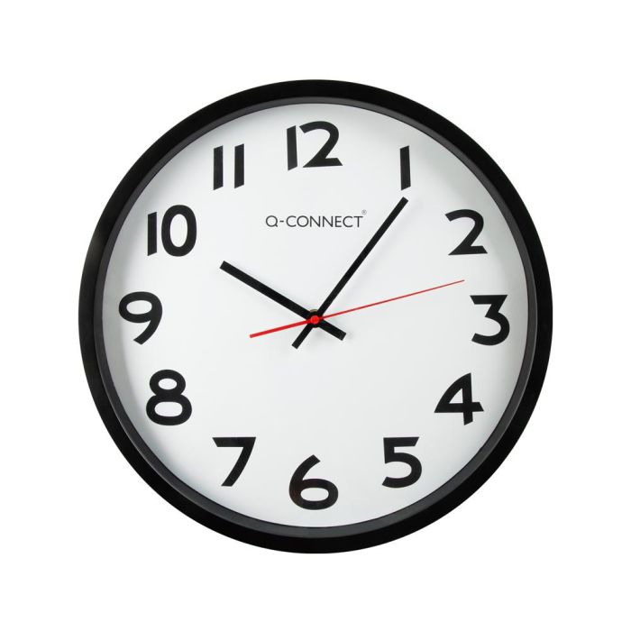 Reloj Q-Connect De Pared Plastico Oficina Redondo 34 cm Marco Negro 1 Reloj Q-Connect De Pared Plastico Oficina Redondo 34 cm Marco Negro 1