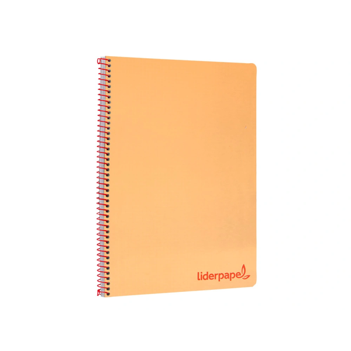 Liderpapel Cuaderno Espiral A4 Wonder Tapa Plástico 80 Hojas 90gr Cuadro 4mm Margen Naranja 5