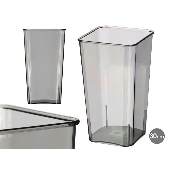Giftdecor Jarrón Cuadrado Acrílico Gris Decorativo 16.1x16.2x30.7 cm (18 Unidades)