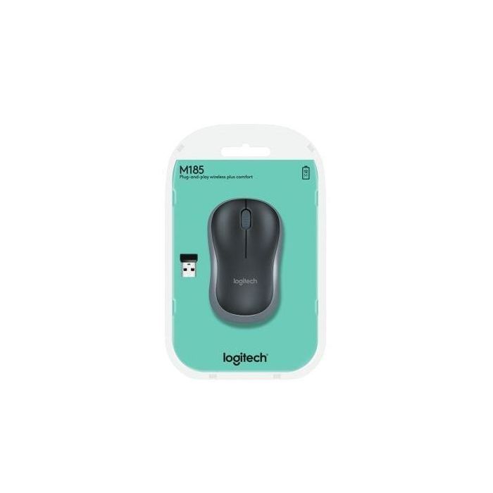 Logitech Wireless Mouse M185, RF Wireless, Alkaline, Grey 3
